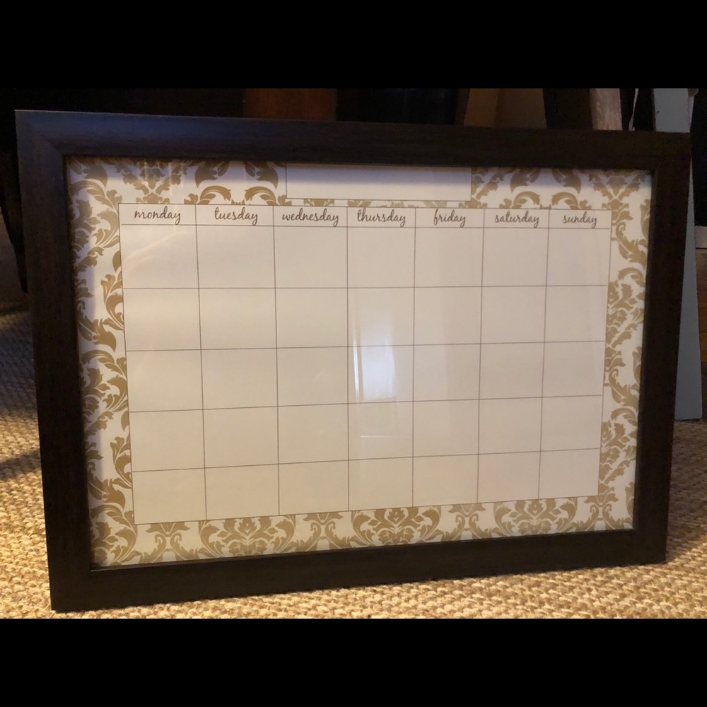 Framed, dry-erase calendar 🗓